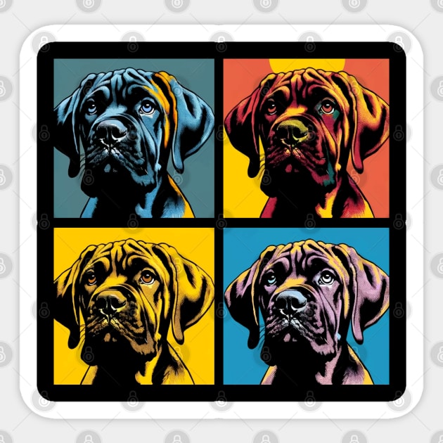 Pop Retro Boerboel Art - Cute Puppy Sticker by PawPopArt